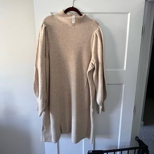 NWT Tan plus sweater dress 3x or 22-24 fit with sleeves